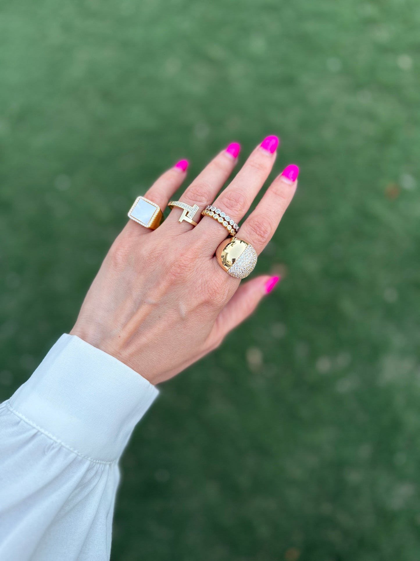 Celeste Mother of Pearl Signet Ring
