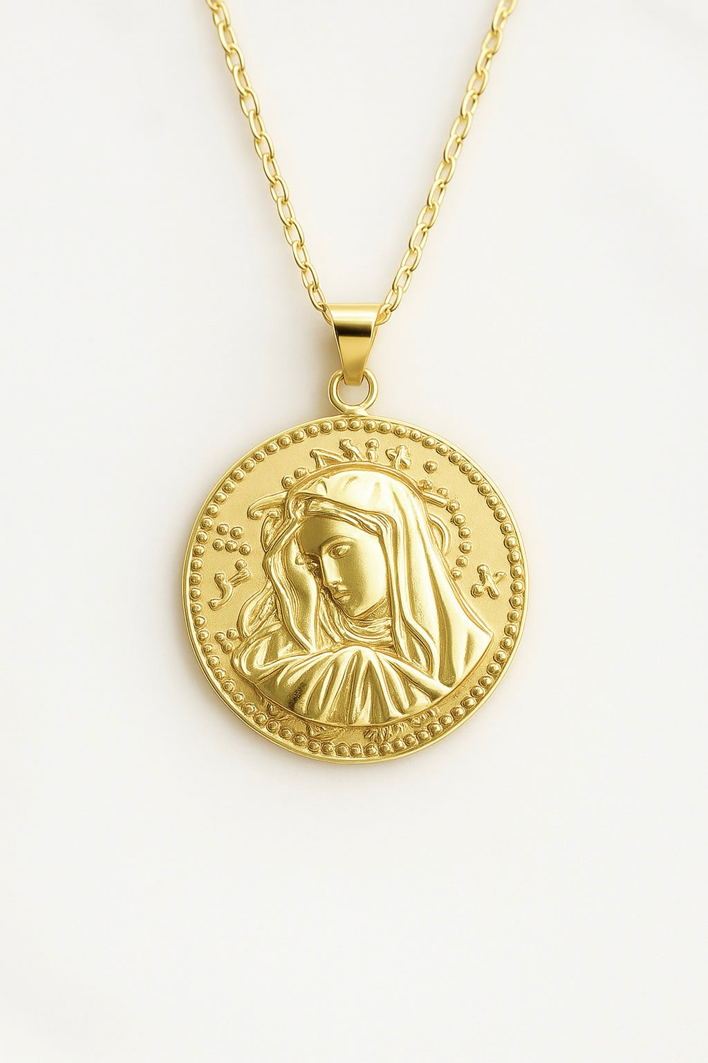 Double-Sided Constantine Coin & Holy Mary Pendant