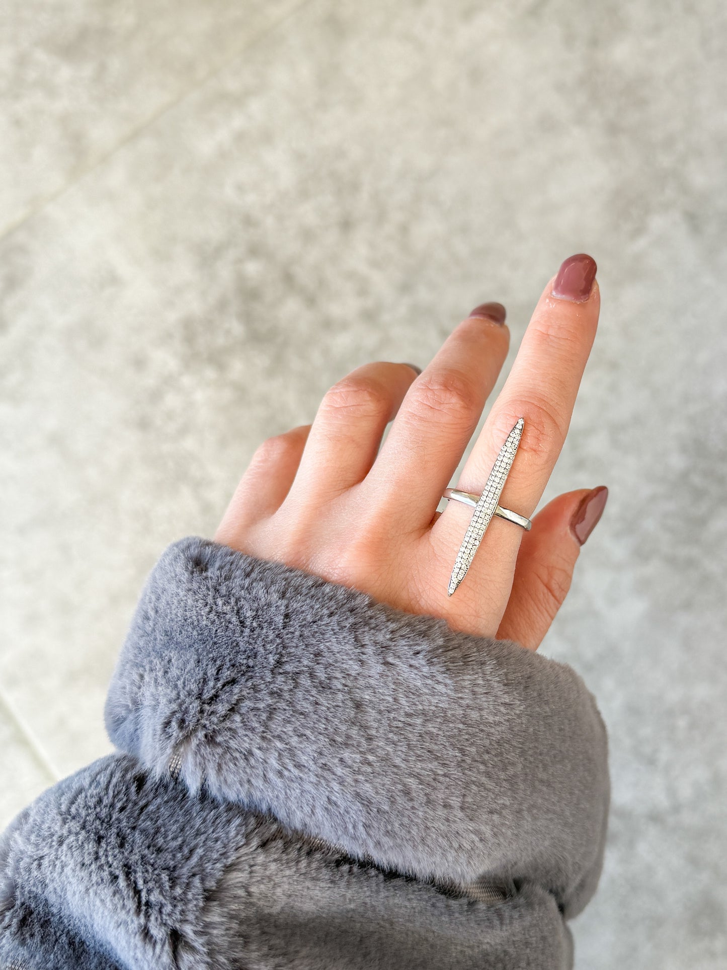 Pavé Bar Ring with Cubic Zirconia – Sterling Silver