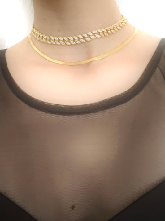 Herringbone chain necklace