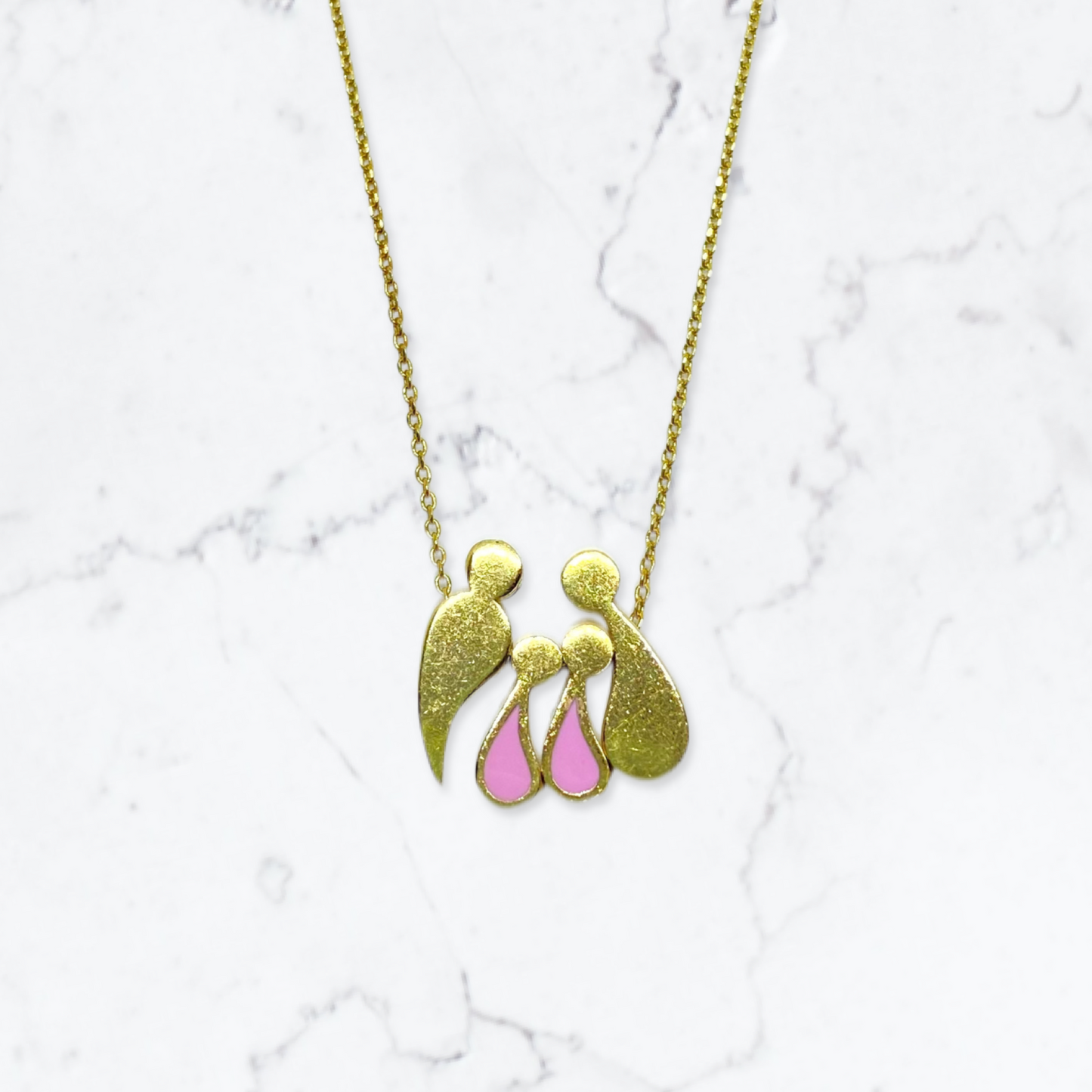 Two girls family necklace