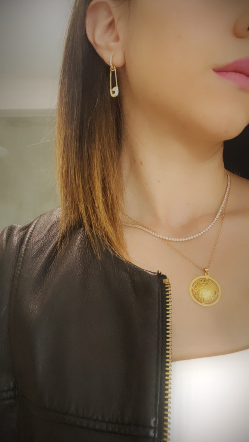 Classic Tennis Necklace – Gold-Plated & Silver