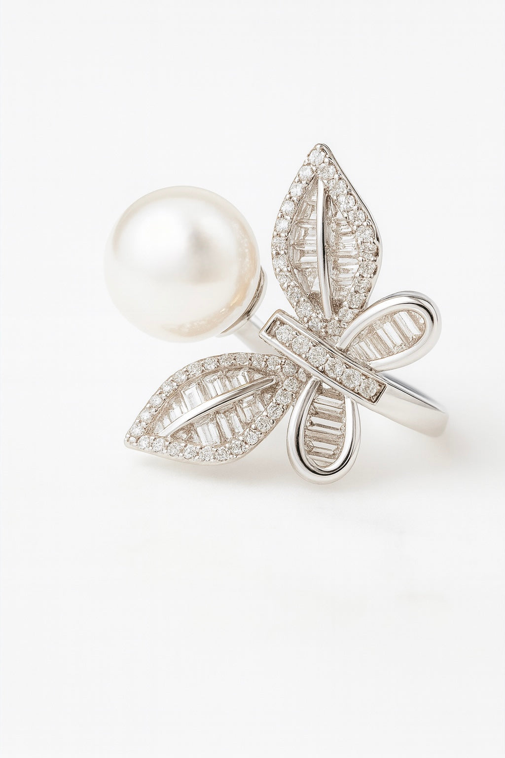 Butterfly Embrace Pearl Ring