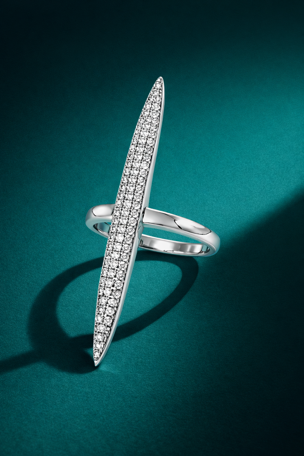 Pavé Bar Ring with Cubic Zirconia – Sterling Silver