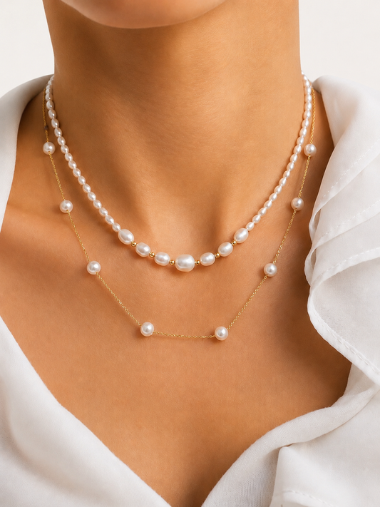 Oval pearl necklace