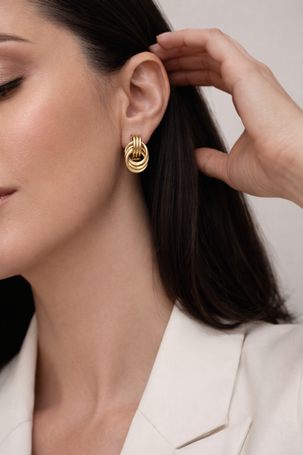 Interlocking Ring Drop Earrings
