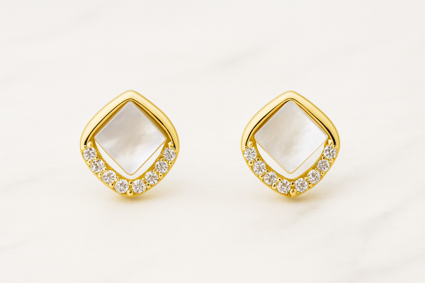 Ivory Glow Stud Earrings