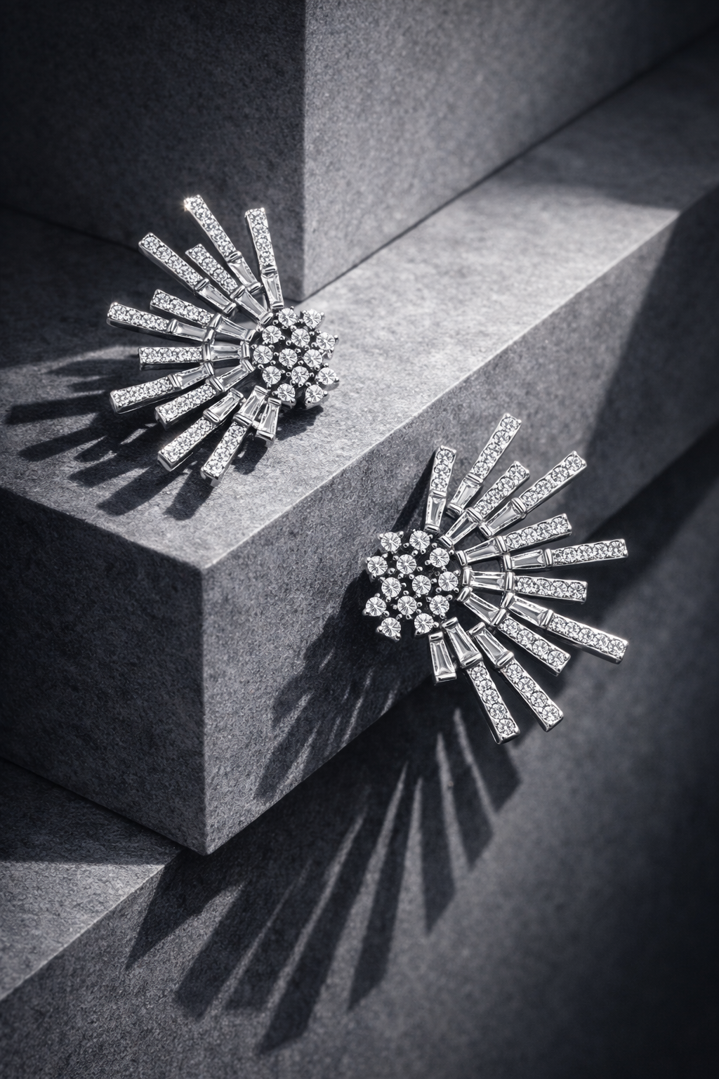 Radiant Sun Stud Cubic Zirconia Earrings