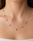 Turquoise Station Necklace in 14K Gold