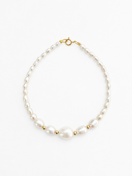 14K Gold Accents Pearl Bracelet