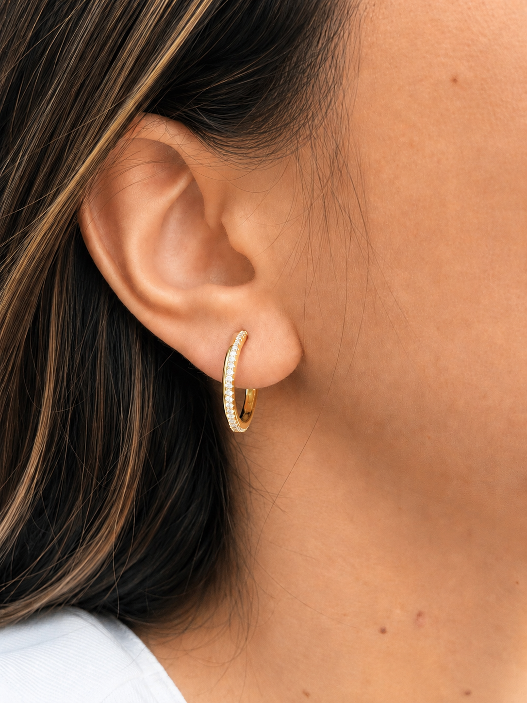 Petite Zirconia Hoops