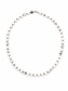14k White Gold White Agate & Hematite Necklace