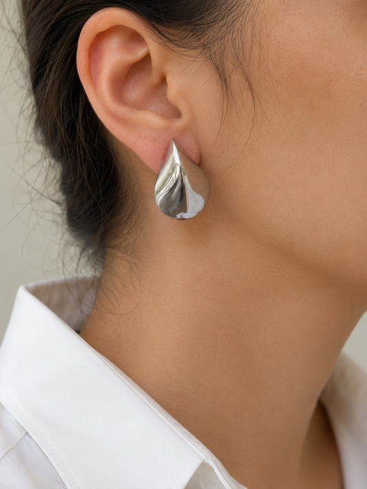 Sculpted Teardrop Stud Earrings