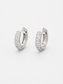 Pavé Zirconia Mini Hoops in Sterling Silver