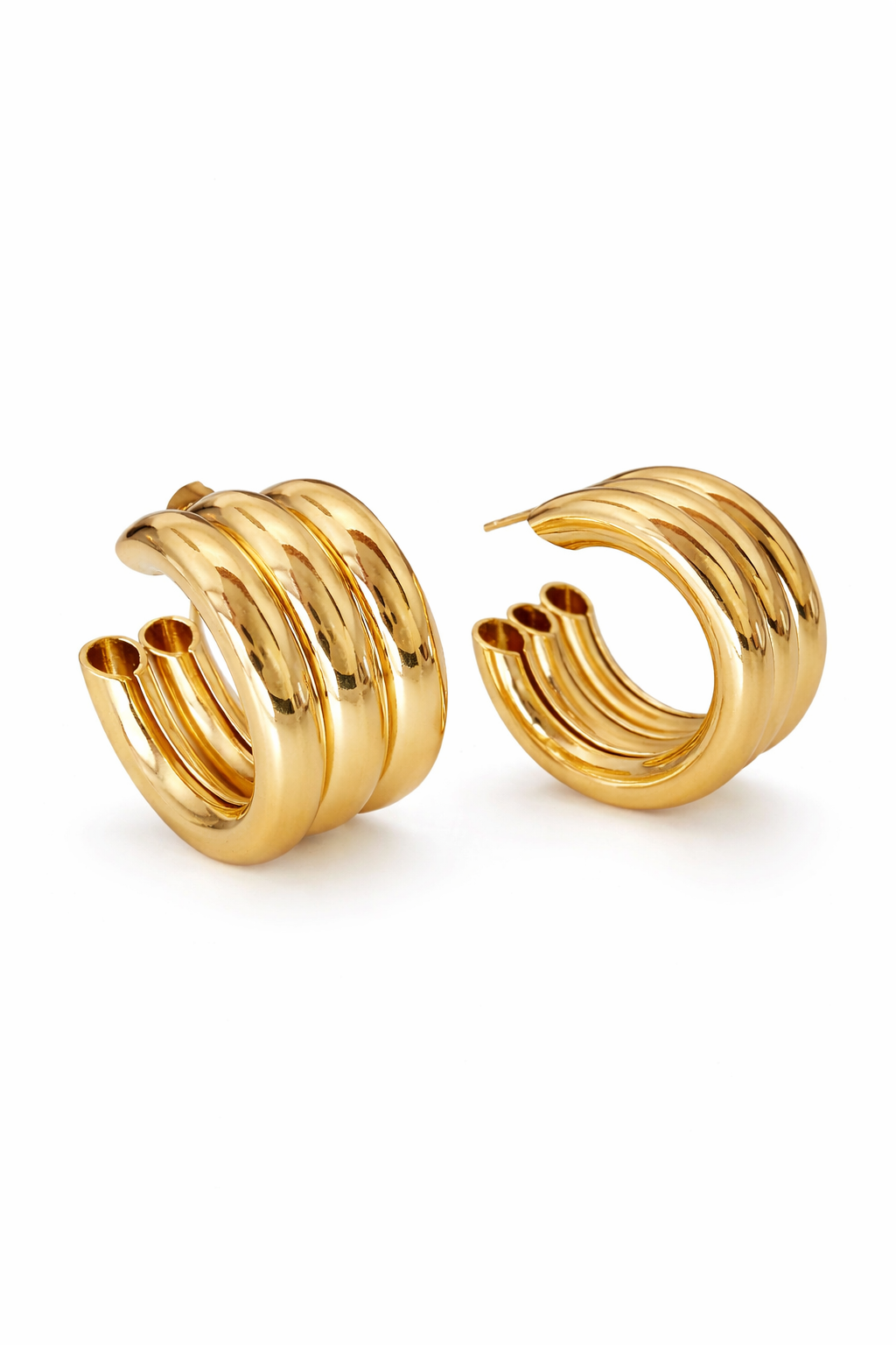 Chunky Triple Hoop Earrings