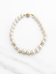 14K Gold Pearl Bracelet with diamond cut beads