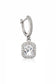 Rectangular Halo Drop Cubic Zirconia Earrings