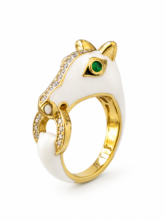 Emerald Gaze Horse Ring