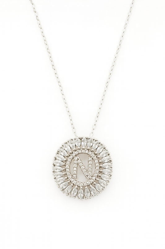 Letter “N” Pendant Necklace (Chain included)