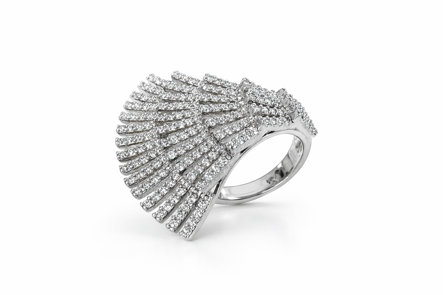 Radiant Fan Pavé Adjustable Cubic Zirconia Ring