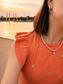 Freshwater Pearl Cross Necklace in 14K Gold