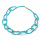 14k Gold Turquoise Link Necklace