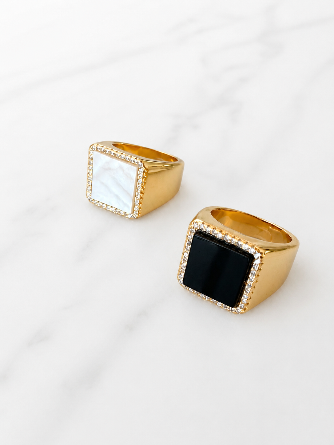 Celeste Mother of Pearl Signet Ring