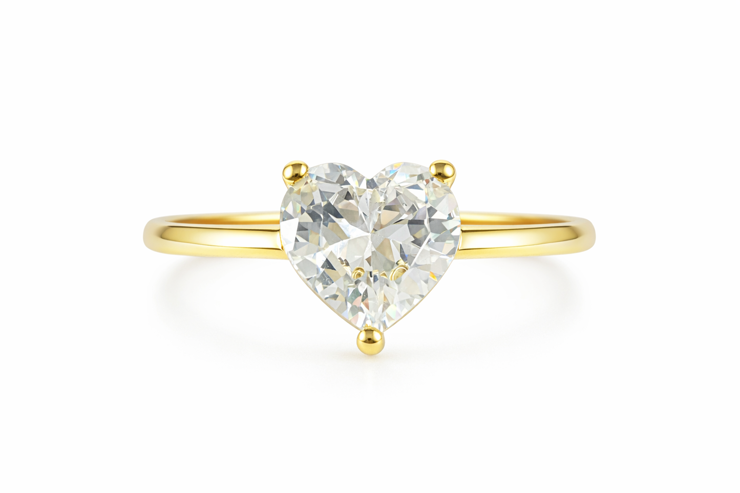 Big Heart Zirconia Solitaire Ring