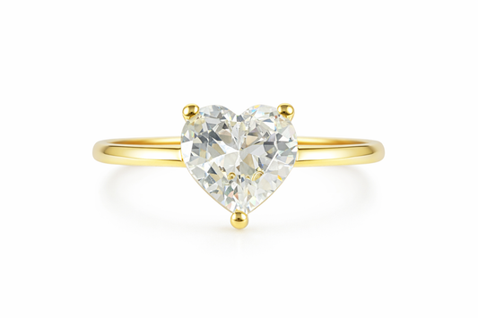 Big Heart Zirconia Solitaire Ring
