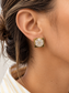 Floral Zirconia Statement Stud Earrings
