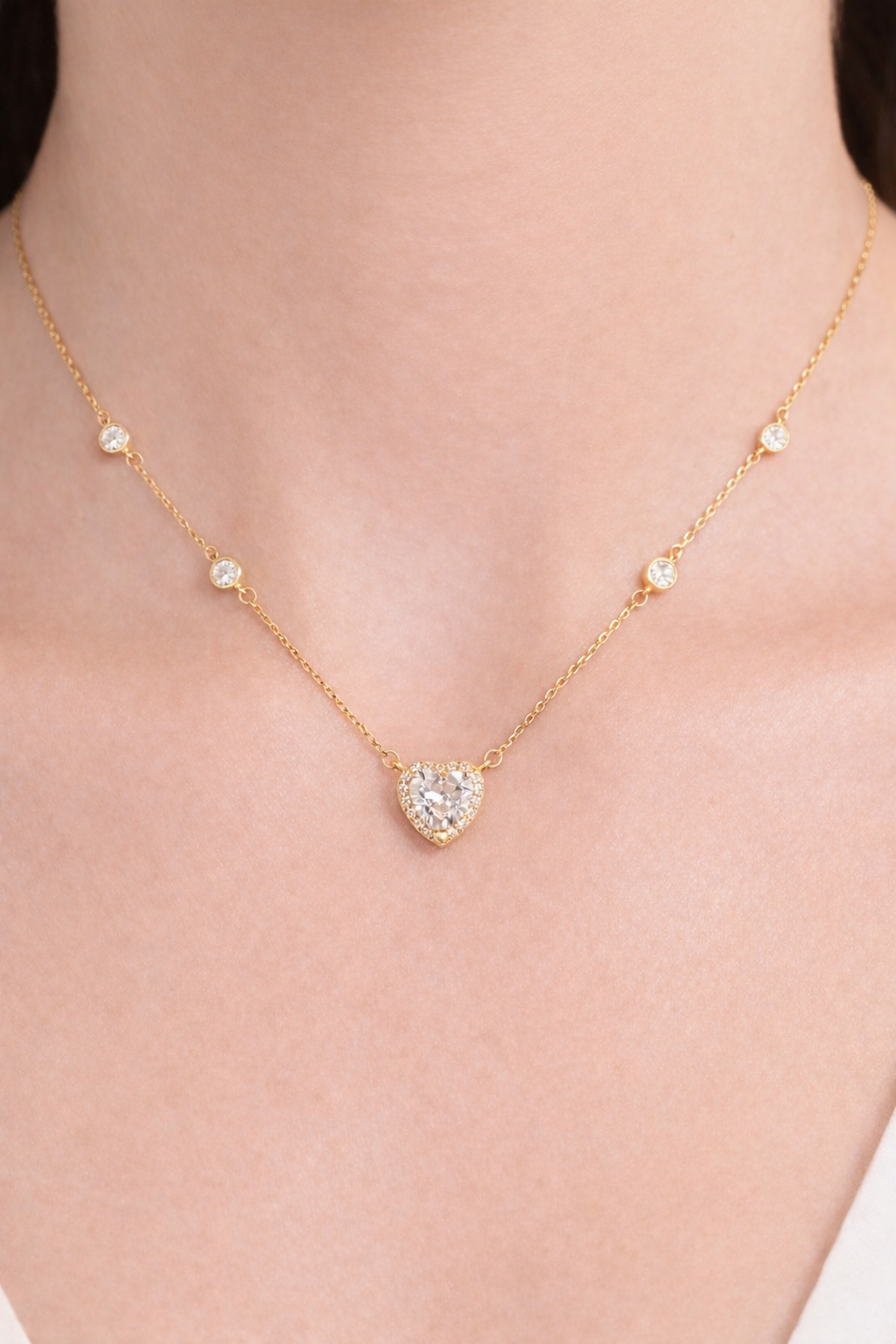 Radiant Heart Station Necklace