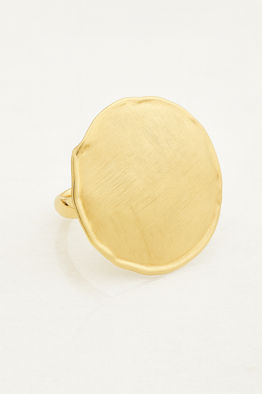 Gold Round Disc Ring