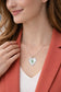 Mother of Pearl Emerald Heart Necklace