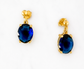 Midnight Blue Oval Drop Earrings