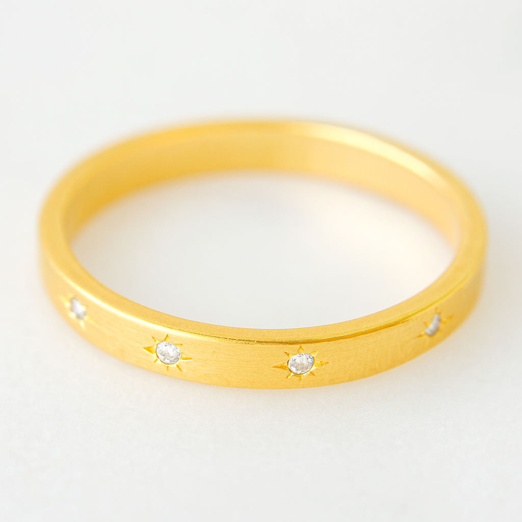 Gold Star-Set Thin Band