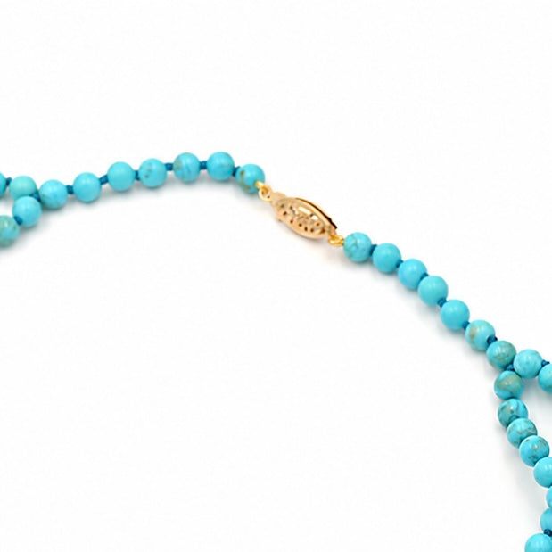 14k Gold Turquoise Link Necklace