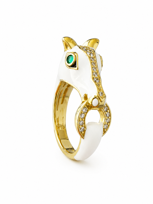 Emerald Gaze Horse Ring