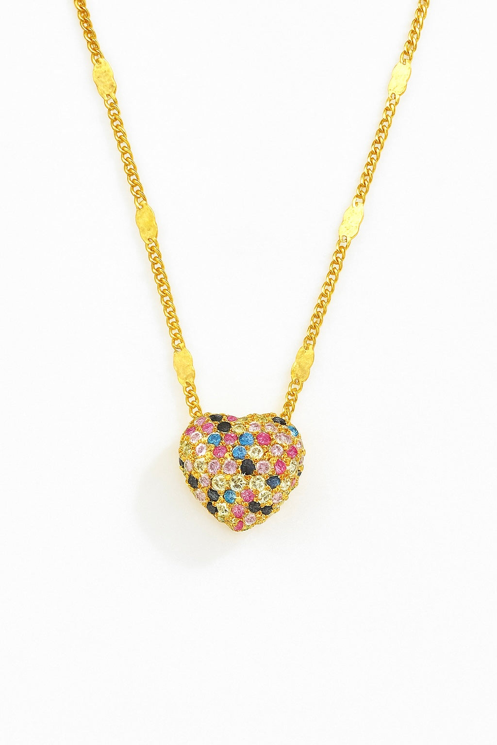 Multicolour Pavé Heart Necklace