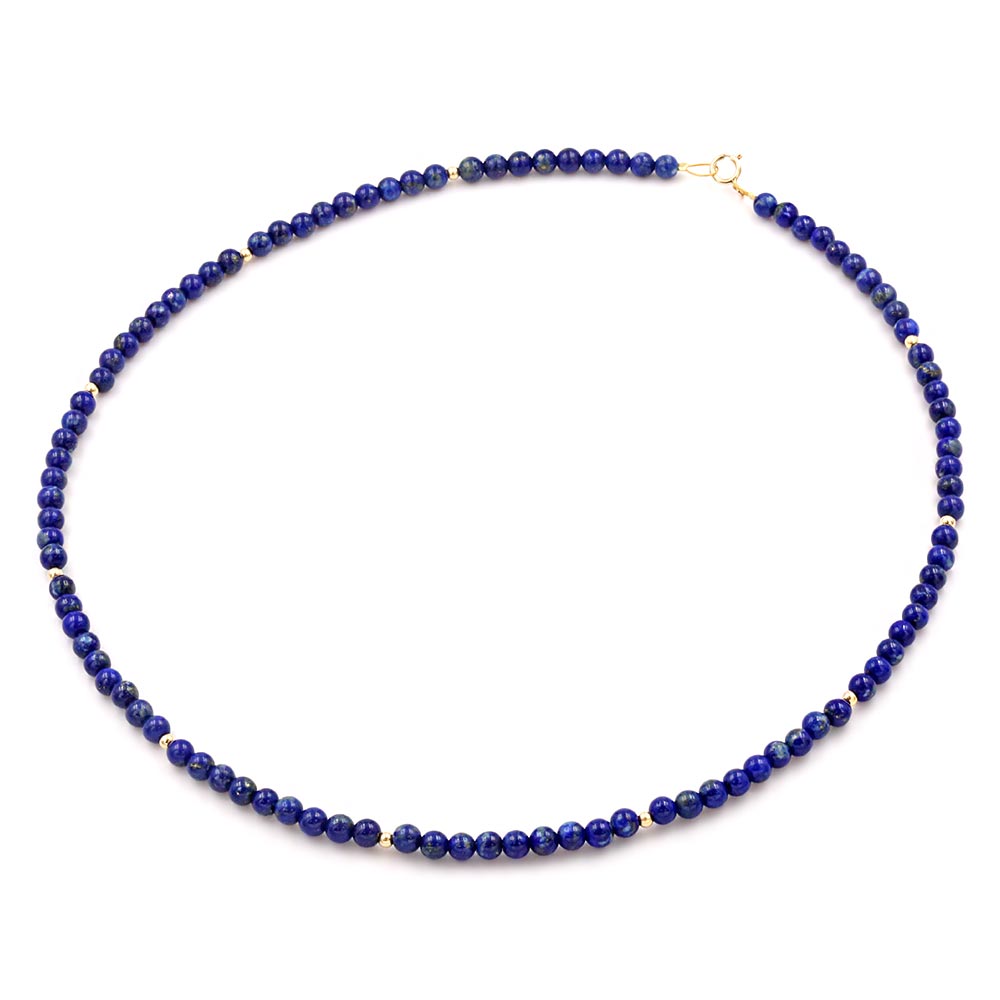 14k Gold Classic Lapis Lazuli Necklace