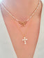 Gold Pearl Cross (chain included)