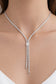 Y-Drop Necklace with Square Cubic Zirconia – Sterling Silver