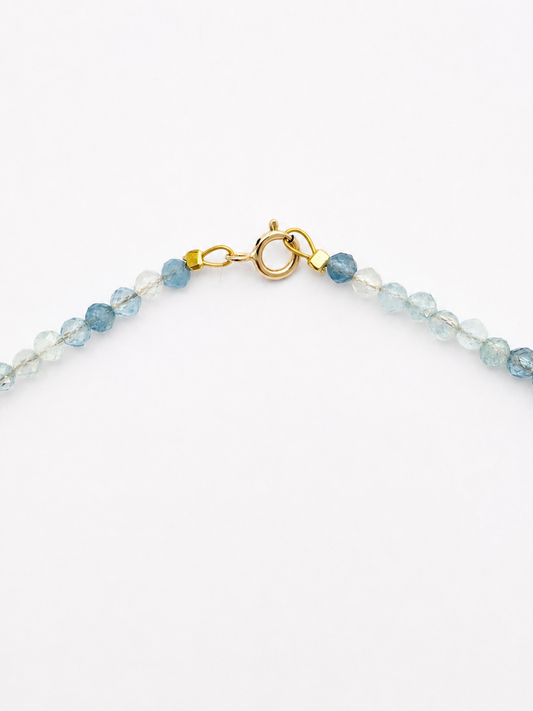 14K Gold & Natural Aquamarine Necklace