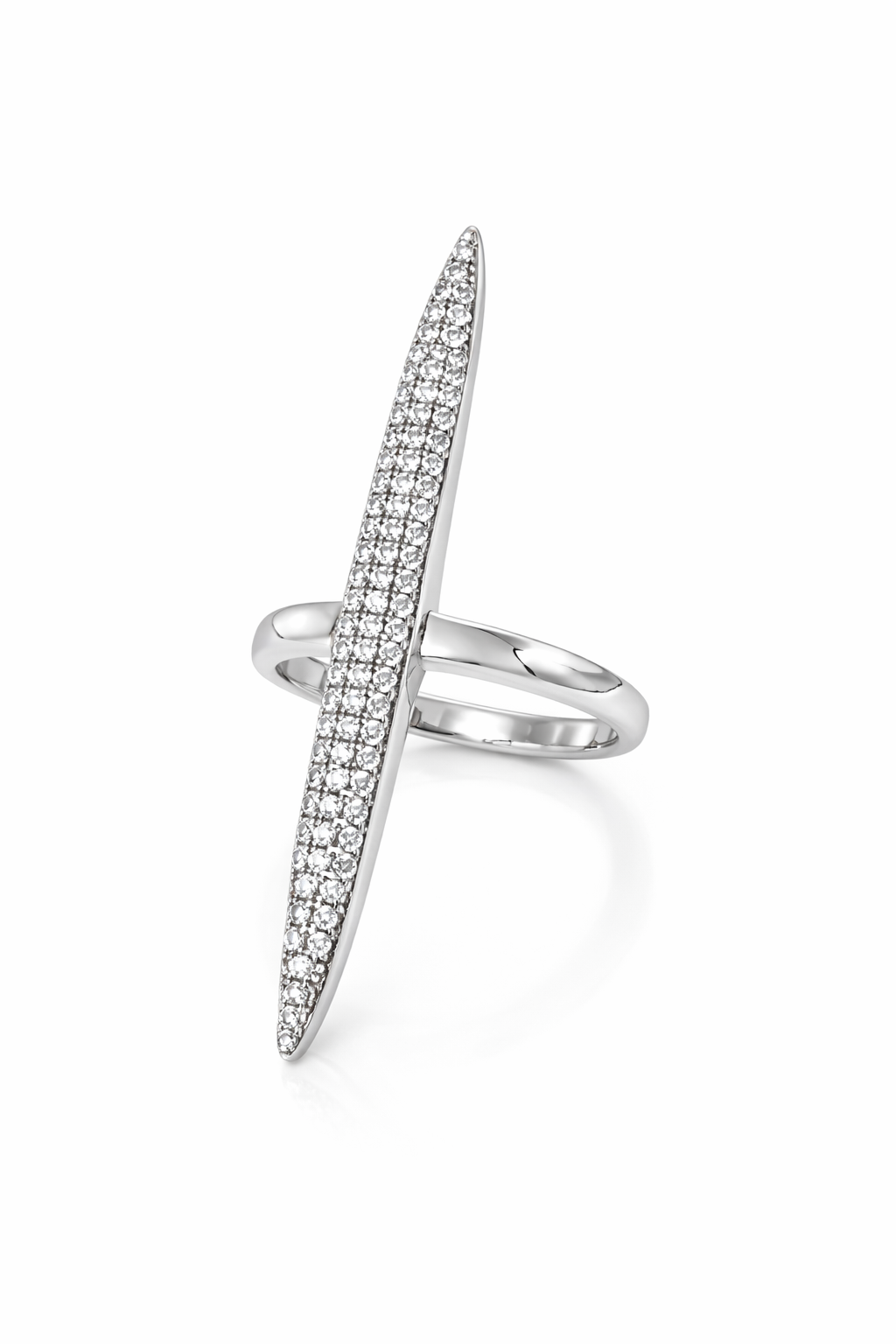 Pavé Bar Ring with Cubic Zirconia – Sterling Silver