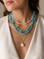 14k Gold Turquoise Link Necklace