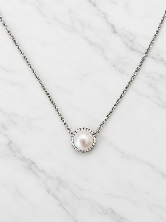 Freshwater Pearl Halo Necklace