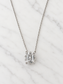 Emerald-Cut Zirconia Halo Necklace