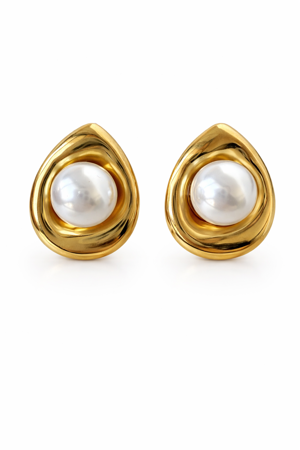 Sculpted Pearl Drop Earrings