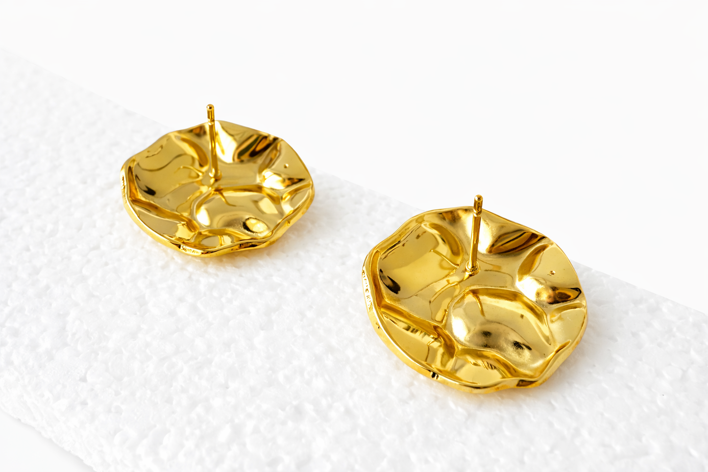 Molten Gold Stud Earrings