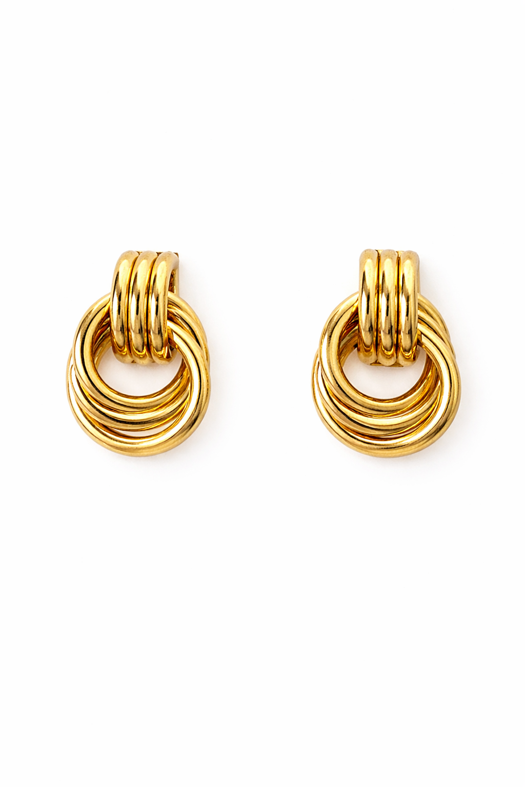 Interlocking Ring Drop Earrings