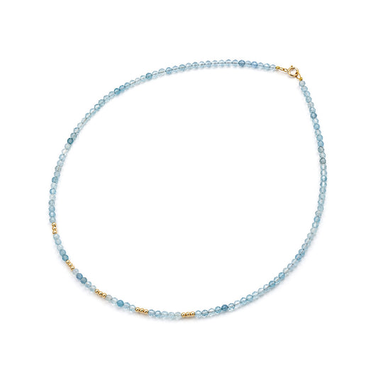 14K Gold & Natural Aquamarine Necklace